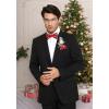 imageHISDERN Christmas Mens Bow Ties Set Holiday Festival Bow Tie and Pocket Square Set with Gift Box Bow Ties for Men Pretied06red  White