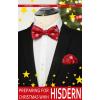 imageHISDERN Christmas Mens Bow Ties Set Holiday Festival Bow Tie and Pocket Square Set with Gift Box Bow Ties for Men Pretied06red  White