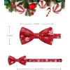 imageHISDERN Christmas Mens Bow Ties Set Holiday Festival Bow Tie and Pocket Square Set with Gift Box Bow Ties for Men Pretied06red  White