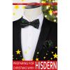 imageHISDERN Christmas Mens Bow Ties Set Holiday Festival Bow Tie and Pocket Square Set with Gift Box Bow Ties for Men Pretied09black Christmas Tree