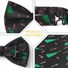 imageHISDERN Christmas Mens Bow Ties Set Holiday Festival Bow Tie and Pocket Square Set with Gift Box Bow Ties for Men Pretied09black Christmas Tree