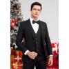 imageHISDERN Christmas Mens Bow Ties Set Holiday Festival Bow Tie and Pocket Square Set with Gift Box Bow Ties for Men Pretied09black Christmas Tree