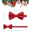 imageHISDERN Christmas Mens Bow Ties Set Holiday Festival Bow Tie and Pocket Square Set with Gift Box Bow Ties for Men Pretied10red Christmas Tree