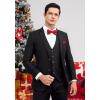 imageHISDERN Christmas Mens Bow Ties Set Holiday Festival Bow Tie and Pocket Square Set with Gift Box Bow Ties for Men Pretied10red Christmas Tree