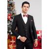 imageHISDERN Christmas Mens Bow Ties Set Holiday Festival Bow Tie and Pocket Square Set with Gift Box Bow Ties for Men Pretied15burgundy Deer