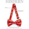 imageHISDERN Christmas Mens Bow Ties Set Holiday Festival Bow Tie and Pocket Square Set with Gift Box Bow Ties for Men Pretied17red