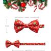 imageHISDERN Christmas Mens Bow Ties Set Holiday Festival Bow Tie and Pocket Square Set with Gift Box Bow Ties for Men Pretied17red