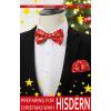 imageHISDERN Christmas Mens Bow Ties Set Holiday Festival Bow Tie and Pocket Square Set with Gift Box Bow Ties for Men Pretied17red