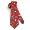 imageHISDERN Christmas Ties for Men Festival Xmas Silk Necktie Holiday Vocation Funny Tie Pocket Square Cufflinks SetRed Snowman Tree