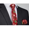 imageHISDERN Christmas Ties for Men Festival Xmas Silk Necktie Holiday Vocation Funny Tie Pocket Square Cufflinks SetRed Snowman Tree