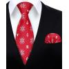 imageHISDERN Christmas Ties for Men Holiday Tie and Pocket Square Cufflinks Festival Party Xmas Funny Silk Woven NecktieBred  Snowfake
