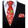 imageHISDERN Christmas Ties for Men Holiday Tie and Pocket Square Cufflinks Festival Party Xmas Funny Silk Woven NecktieBred  Snowman