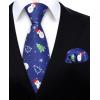 imageHISDERN Christmas Ties for Men Holiday Tie and Pocket Square Cufflinks Festival Party Xmas Funny Silk Woven NecktieDblue  Snowman