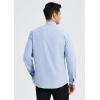 imageHISDERN Mens Dress Shirt Formal Long Sleeve Pleated Button Down Shirt for Men with Pocket for Prom Party WeddingBlue