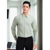 imageHISDERN Mens Dress Shirt Formal Long Sleeve Pleated Button Down Shirt for Men with Pocket for Prom Party WeddingGreen