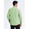 imageHISDERN Mens Dress Shirt Formal Long Sleeve Pleated Button Down Shirt for Men with Pocket for Prom Party WeddingGreen1