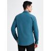 imageHISDERN Mens Dress Shirt Formal Long Sleeve Pleated Button Down Shirt for Men with Pocket for Prom Party WeddingOcean Blue