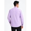 imageHISDERN Mens Dress Shirt Formal Long Sleeve Pleated Button Down Shirt for Men with Pocket for Prom Party WeddingPurple