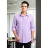 imageHISDERN Mens Dress Shirt Formal Long Sleeve Pleated Button Down Shirt for Men with Pocket for Prom Party WeddingPurple