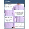 imageHISDERN Mens Dress Shirt Formal Long Sleeve Pleated Button Down Shirt for Men with Pocket for Prom Party WeddingPurple