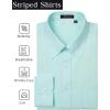 imageHISDERN Mens Dress Shirts Long Sleeve Wrinkle Free Formal Shirt Solid Stripe Business Casual Button Down ShirtsAqua Blue