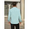 imageHISDERN Mens Dress Shirts Long Sleeve Wrinkle Free Formal Shirt Solid Stripe Business Casual Button Down ShirtsAqua Blue