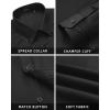 imageHISDERN Mens Dress Shirts Long Sleeve Wrinkle Free Formal Shirt Solid Stripe Business Casual Button Down ShirtsBlack