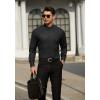 imageHISDERN Mens Dress Shirts Long Sleeve Wrinkle Free Formal Shirt Solid Stripe Business Casual Button Down ShirtsBlack