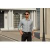 imageHISDERN Mens Dress Shirts Long Sleeve Wrinkle Free Formal Shirt Solid Stripe Business Casual Button Down ShirtsGrey