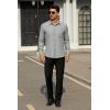 imageHISDERN Mens Dress Shirts Long Sleeve Wrinkle Free Formal Shirt Solid Stripe Business Casual Button Down ShirtsGrey