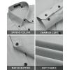 imageHISDERN Mens Dress Shirts Long Sleeve Wrinkle Free Formal Shirt Solid Stripe Business Casual Button Down ShirtsGrey