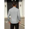 imageHISDERN Mens Dress Shirts Long Sleeve Wrinkle Free Formal Shirt Solid Stripe Business Casual Button Down ShirtsGrey