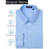 imageHISDERN Mens Dress Shirts Long Sleeve Wrinkle Free Formal Shirt Solid Stripe Business Casual Button Down ShirtsLake Blue