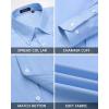 imageHISDERN Mens Dress Shirts Long Sleeve Wrinkle Free Formal Shirt Solid Stripe Business Casual Button Down ShirtsLake Blue