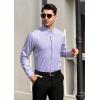imageHISDERN Mens Dress Shirts Long Sleeve Wrinkle Free Formal Shirt Solid Stripe Business Casual Button Down ShirtsLight Purple