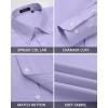 imageHISDERN Mens Dress Shirts Long Sleeve Wrinkle Free Formal Shirt Solid Stripe Business Casual Button Down ShirtsLight Purple