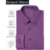 imageHISDERN Mens Dress Shirts Long Sleeve Wrinkle Free Formal Shirt Solid Stripe Business Casual Button Down ShirtsPurple