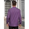 imageHISDERN Mens Dress Shirts Long Sleeve Wrinkle Free Formal Shirt Solid Stripe Business Casual Button Down ShirtsPurple