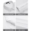 imageHISDERN Mens Dress Shirts Long Sleeve Wrinkle Free Formal Shirt Solid Stripe Business Casual Button Down ShirtsWhite