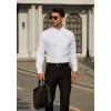 imageHISDERN Mens Dress Shirts Long Sleeve Wrinkle Free Formal Shirt Solid Stripe Business Casual Button Down ShirtsWhite