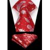 imageHISDERN Mens Suit Vest Christmas Holiday Season Party Jacquard Waistcoats Necktie Pocket Square Vest Suit SetRed Snowman Tree