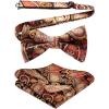 imageHISDERN Bow Ties for Men Paisley Floral Pretied Bowtie Pocket Square Set Mens Formal Bow Ties Wedding PartyForange 2