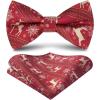 imageHISDERN Christmas Mens Bow Ties Set Holiday Festival Bow Tie and Pocket Square Set with Gift Box Bow Ties for Men Pretied15burgundy Deer