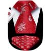 imageHISDERN Christmas Ties for Men Holiday Tie and Pocket Square Cufflinks Festival Party Xmas Funny Silk Woven NecktieBred  Snowfake