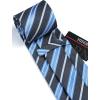 imageHISDERN Mens Tie Set Classic Woven Ties and Pocket Square Cufflinks Set Formal Business Wedding Neckties HandkerchiefAblack  Blue