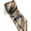 imageHISDERN Mens Tie Set Classic Woven Ties and Pocket Square Cufflinks Set Formal Business Wedding Neckties HandkerchiefAbrown