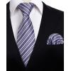 imageHISDERN Mens Tie Set Classic Woven Ties and Pocket Square Cufflinks Set Formal Business Wedding Neckties HandkerchiefApurple
