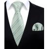 imageHISDERN Mens Tie Set Classic Woven Ties and Pocket Square Cufflinks Set Formal Business Wedding Neckties HandkerchiefAsage Green