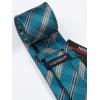 imageHISDERN Mens Tie Set Classic Woven Ties and Pocket Square Cufflinks Set Formal Business Wedding Neckties HandkerchiefBblue
