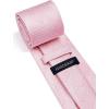 imageHISDERN Mens Tie Set Classic Woven Ties and Pocket Square Cufflinks Set Formal Business Wedding Neckties HandkerchiefBpink